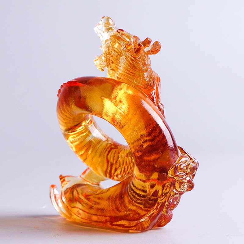Œuvre d'art Feng Shui Dragon Liuli pour la protection et le pouvoir