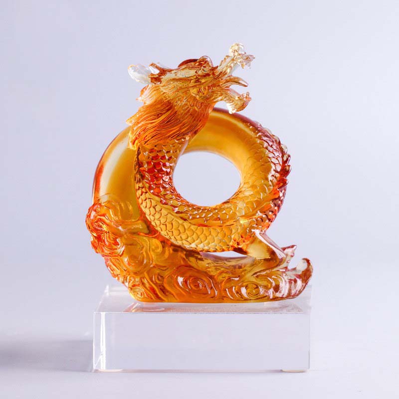 Œuvre d'art Feng Shui Dragon Liuli pour la protection et le pouvoir