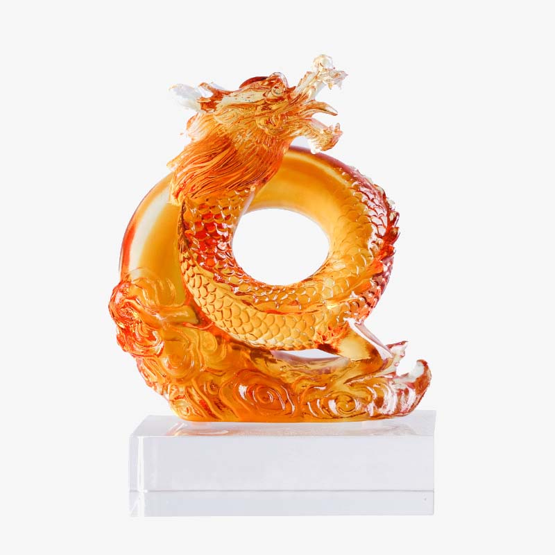 Œuvre d'art Feng Shui Dragon Liuli pour la protection et le pouvoir