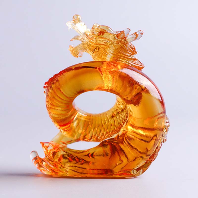 Œuvre d'art Feng Shui Dragon Liuli pour la protection et le pouvoir
