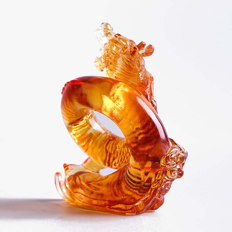 Œuvre d'art Feng Shui Dragon Liuli pour la protection et le pouvoir
