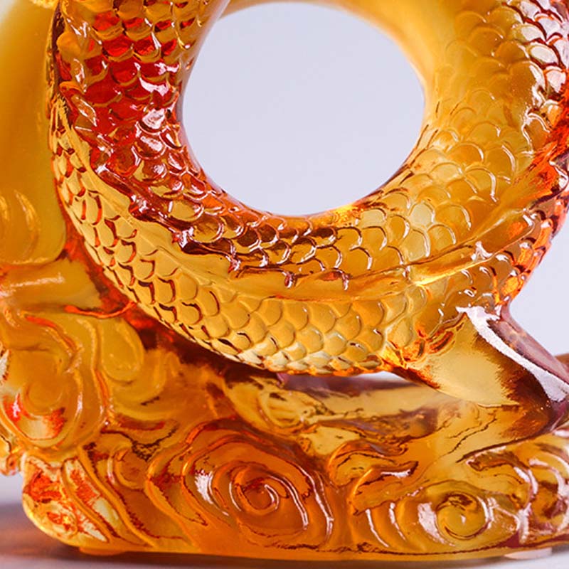 Œuvre d'art Feng Shui Dragon Liuli pour la protection et le pouvoir
