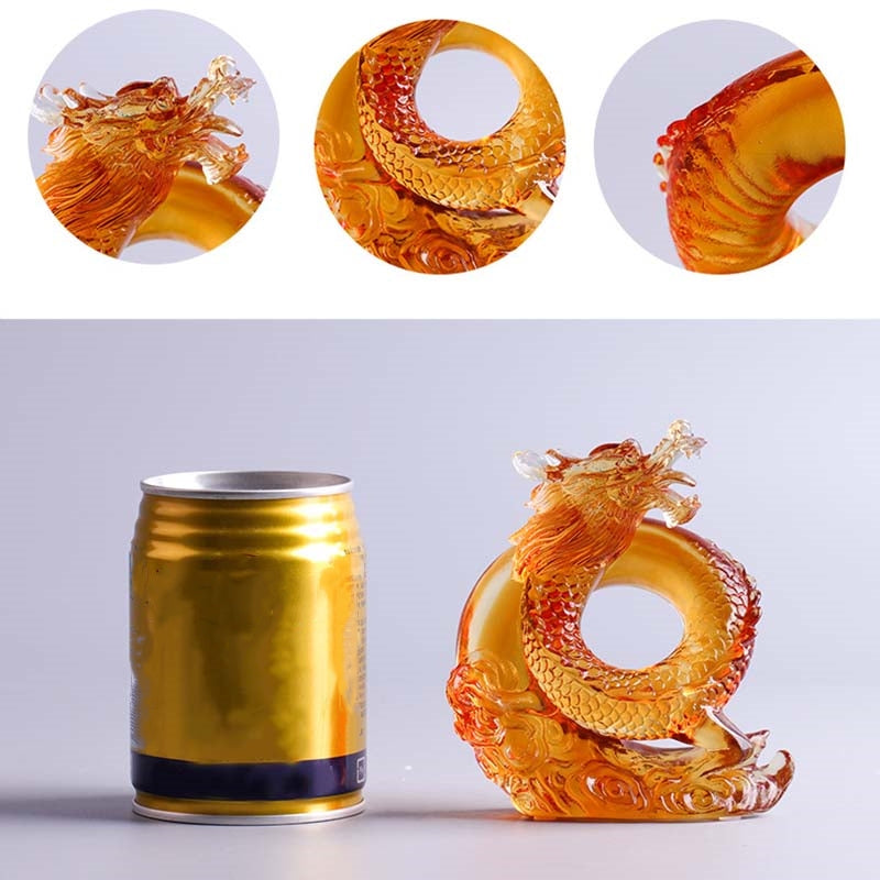 Œuvre d'art Feng Shui Dragon Liuli pour la protection et le pouvoir