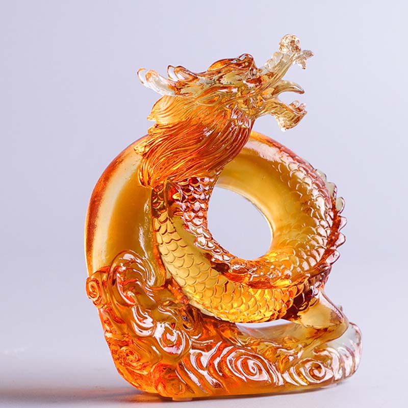 Œuvre d'art Feng Shui Dragon Liuli pour la protection et le pouvoir