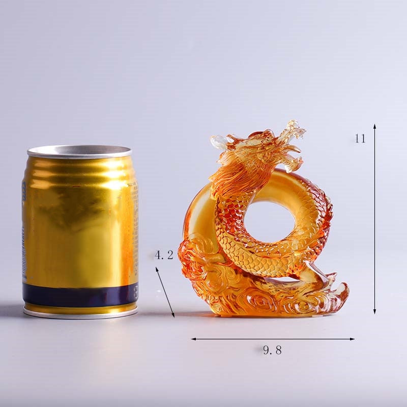 Œuvre d'art Feng Shui Dragon Liuli pour la protection et le pouvoir