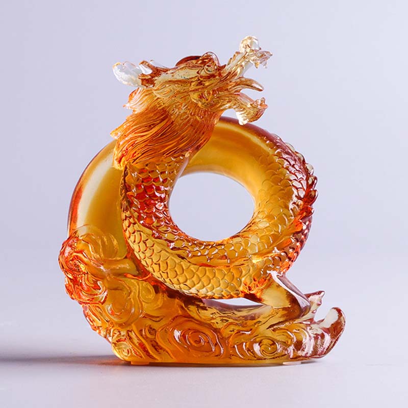 Œuvre d'art Feng Shui Dragon Liuli pour la protection et le pouvoir