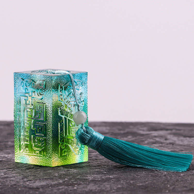 Pièce d'art en cristal Liuli Feng Shui pour une décoration zen équilibrée