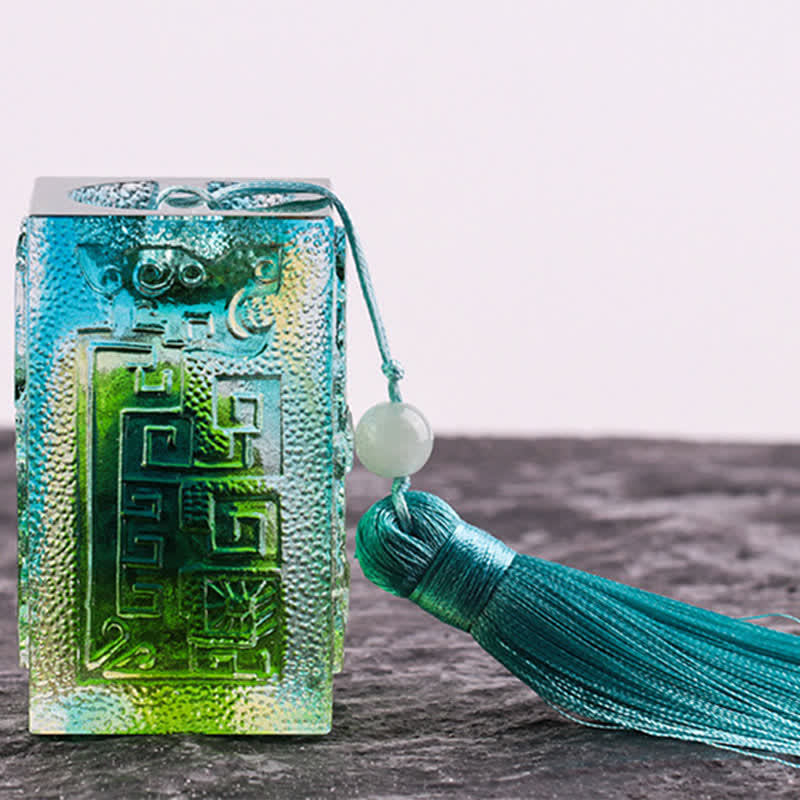 Pièce d'art en cristal Liuli Feng Shui pour une décoration zen équilibrée