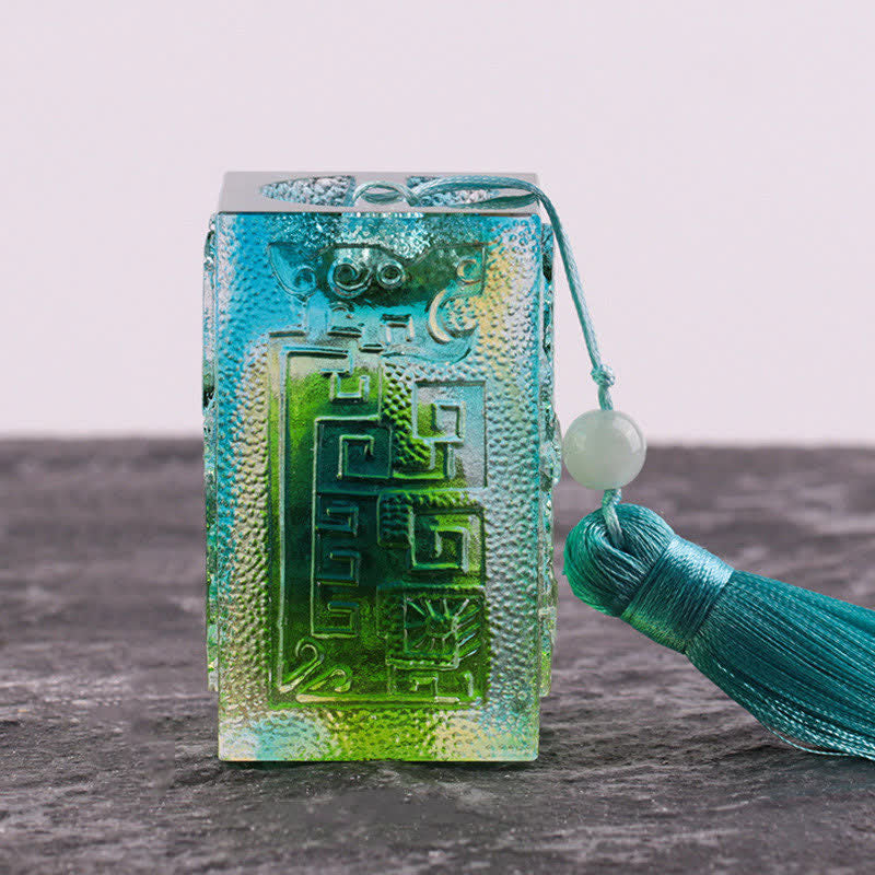 Pièce d'art en cristal Liuli Feng Shui pour une décoration zen équilibrée