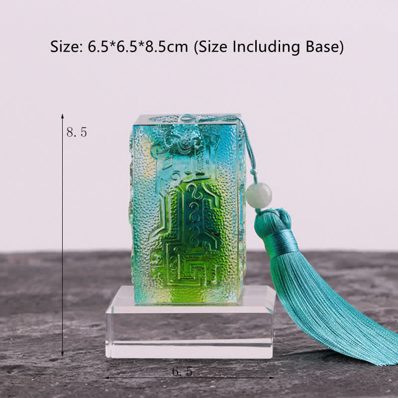 Pièce d'art en cristal Liuli Feng Shui pour une décoration zen équilibrée