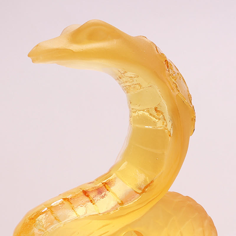Statue Feng Shui de lingot de serpent Liuli | Art spirituel