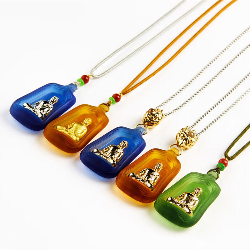 Collier de compassion du Bouddha de médecine tibétain Liuli 48 mm