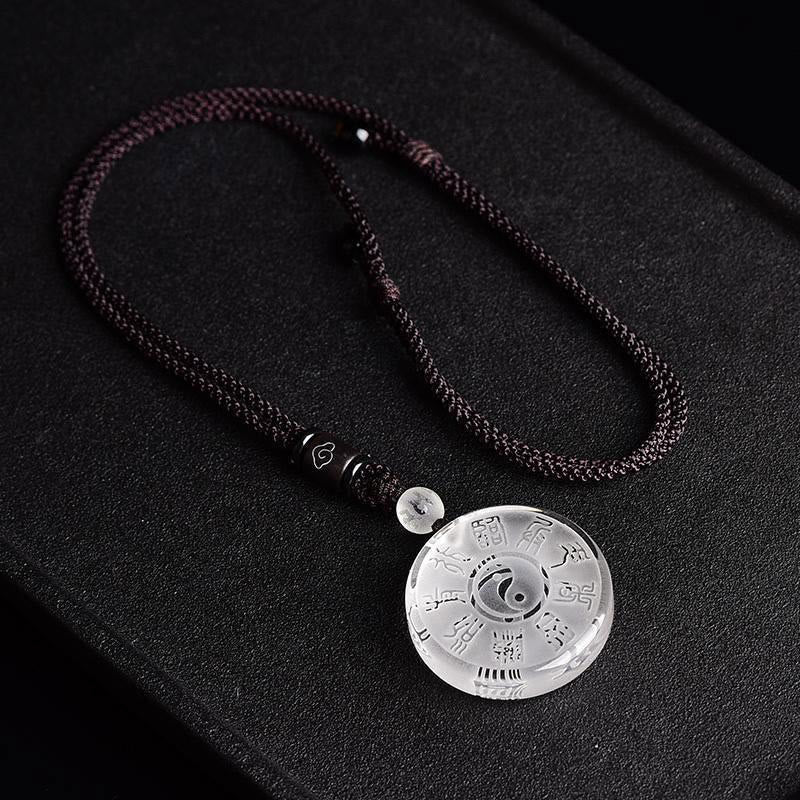 Collier d'équilibre Liuli Yin Yang avec symbole des cinq montagnes sacrées