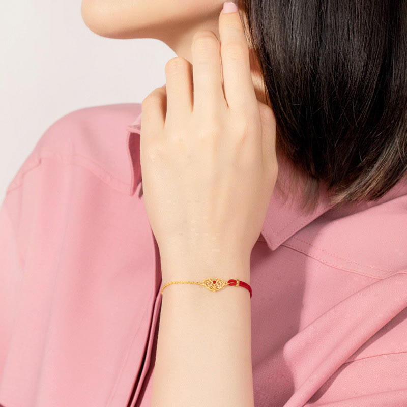 Bracelet en fil rouge « Verrou de bons vœux » pour la chance et la protection