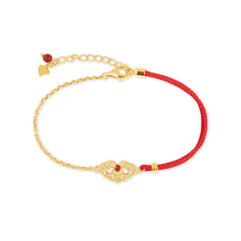 Bracelet en fil rouge « Verrou de bons vœux » pour la chance et la protection
