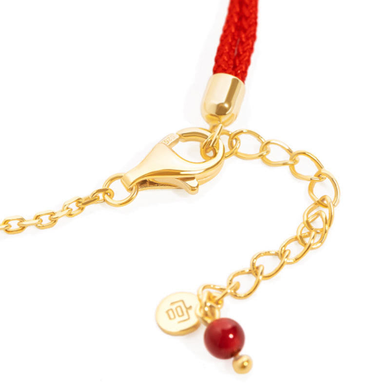 Bracelet en fil rouge « Verrou de bons vœux » pour la chance et la protection