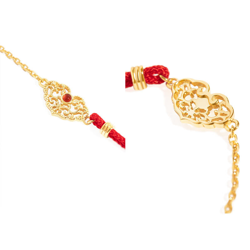 Bracelet en fil rouge « Verrou de bons vœux » pour la chance et la protection