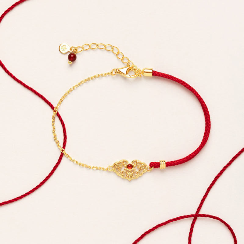 Bracelet en fil rouge « Verrou de bons vœux » pour la chance et la protection