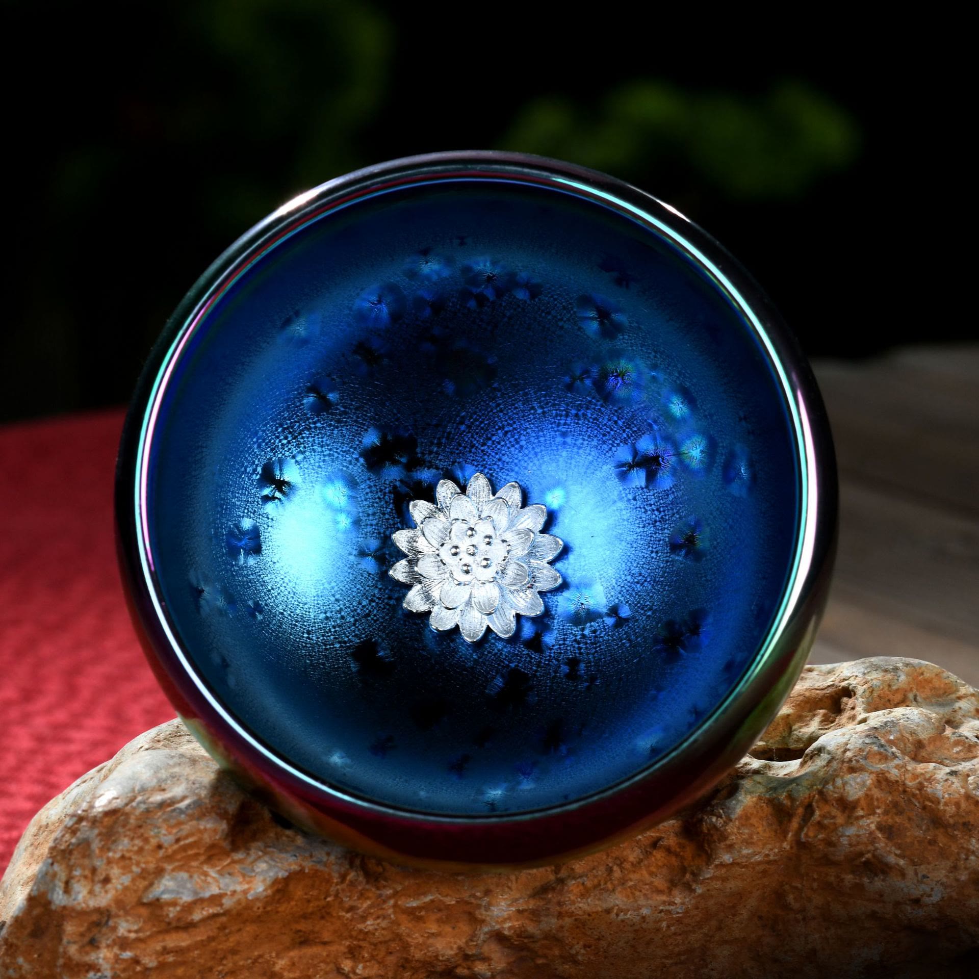 Tasse à thé en céramique Lotus Dragon Kiln Change 150 ml Artisanal