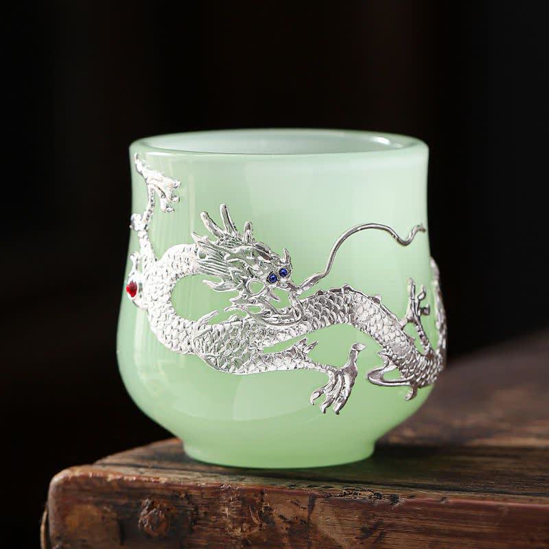 Tasse à thé en céramique Lotus Dragon Phoenix 75 ml Décor Zen
