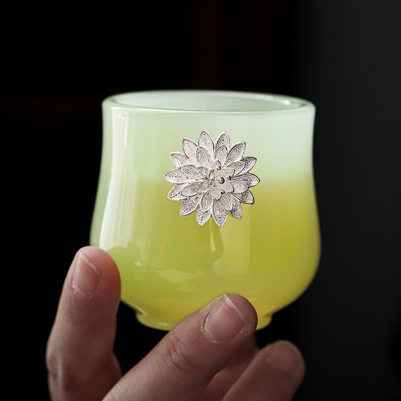 Tasse à thé en céramique Lotus Dragon Phoenix 75 ml Décor Zen