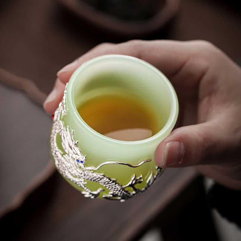 Tasse à thé en céramique Lotus Dragon Phoenix 75 ml Décor Zen