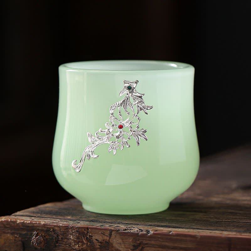 Tasse à thé en céramique Lotus Dragon Phoenix 75 ml Décor Zen