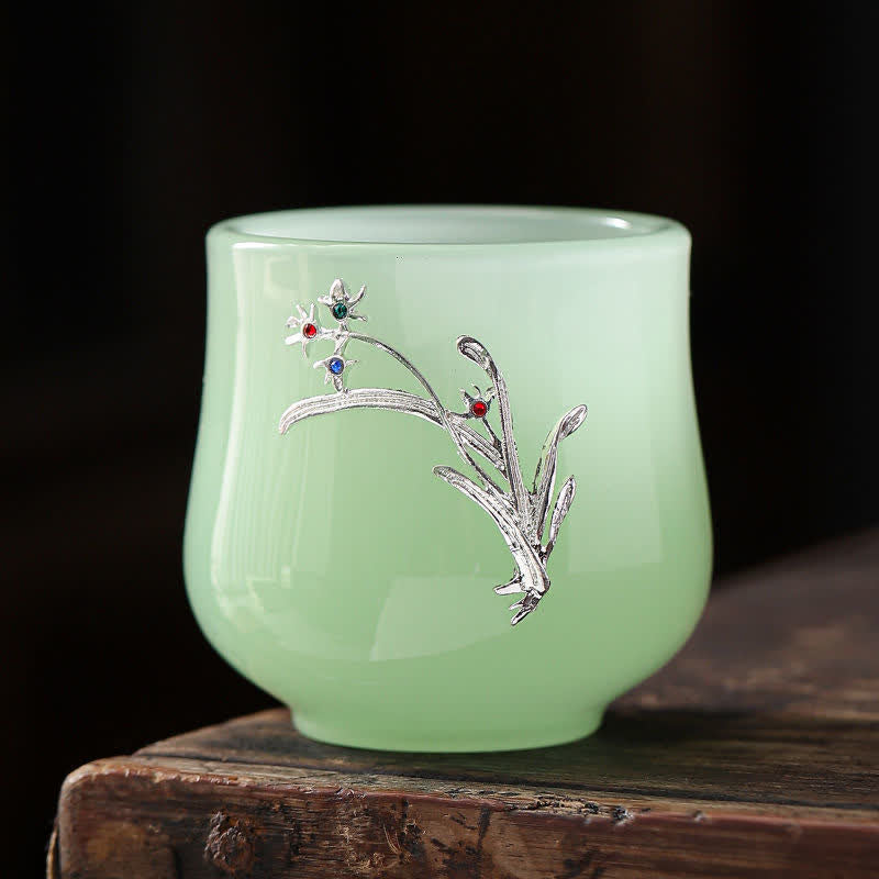 Tasse à thé en céramique Lotus Dragon Phoenix 75 ml Décor Zen