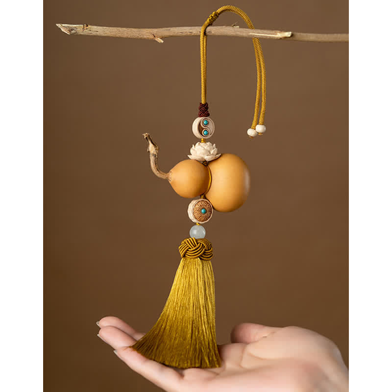 Breloque à suspendre pour voiture en forme de gourde Feng Shui Lotus