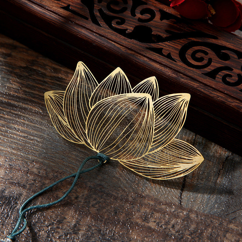 Marque-page creux en laiton Fleur de lotus | Nouveaux départs