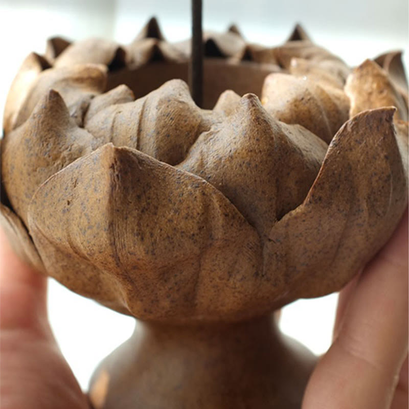 Bougeoir en céramique Fleur de Lotus 11 cm | Décoration spirituelle pour la maison
