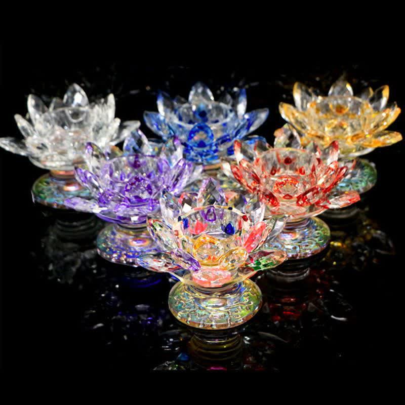 Bougeoir en cristal Fleur de Lotus | Décoration spirituelle pour la maison