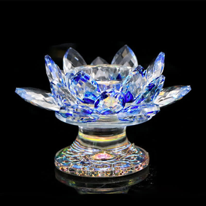 Bougeoir en cristal Fleur de Lotus | Décoration spirituelle pour la maison