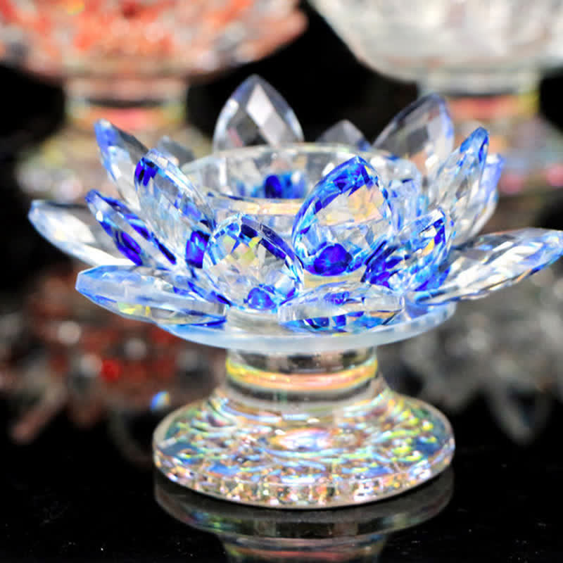 Bougeoir en cristal Fleur de Lotus | Décoration spirituelle pour la maison