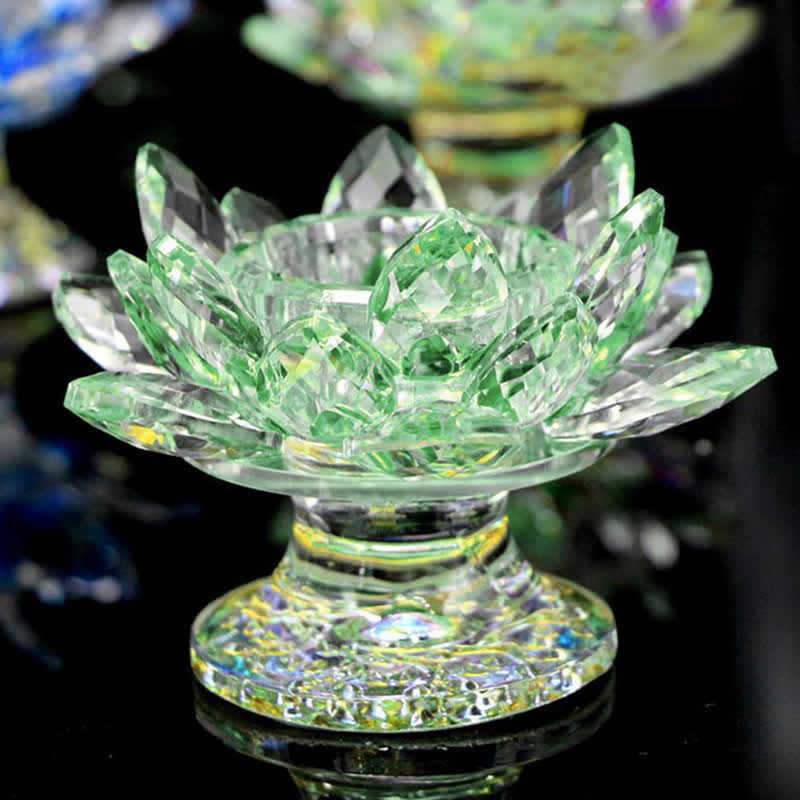 Bougeoir en cristal Fleur de Lotus | Décoration spirituelle pour la maison