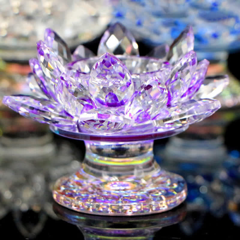 Bougeoir en cristal Fleur de Lotus | Décoration spirituelle pour la maison