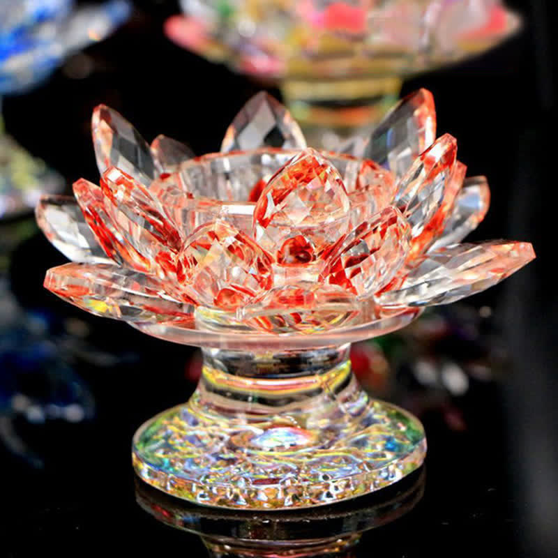 Bougeoir en cristal Fleur de Lotus | Décoration spirituelle pour la maison