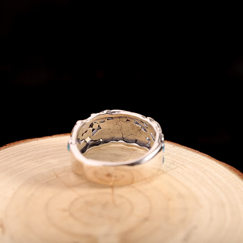 Bague Lotus Koi en argent sterling 925 pour l'illumination