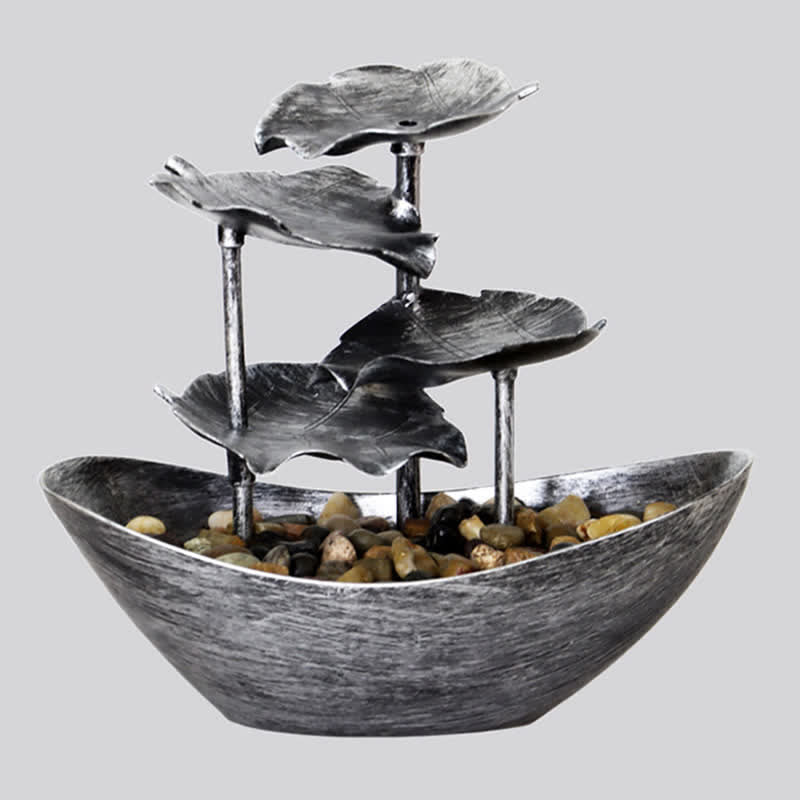 Fontaine cascade à feuilles de lotus avec LED | Décoration intérieure spirituelle