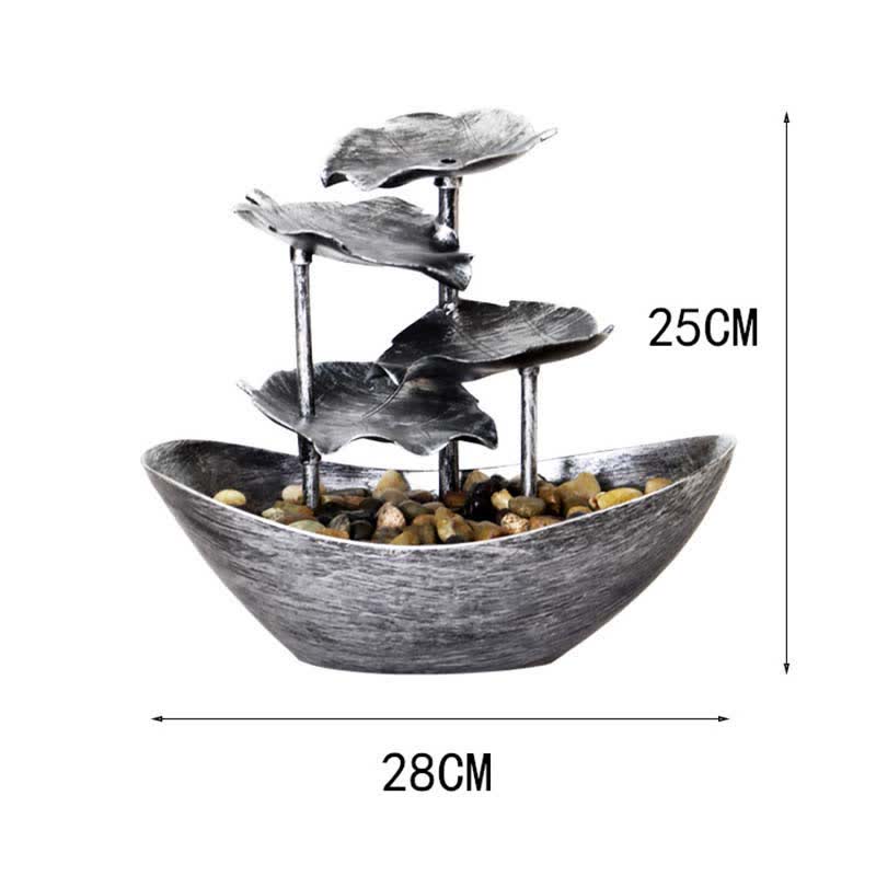 Fontaine cascade à feuilles de lotus avec LED | Décoration intérieure spirituelle