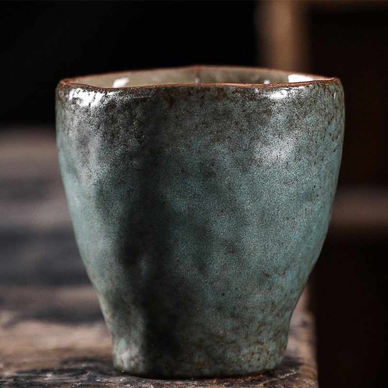 Tasse à thé Kung Fu en céramique avec feuille de lotus et fleur, 110 ml