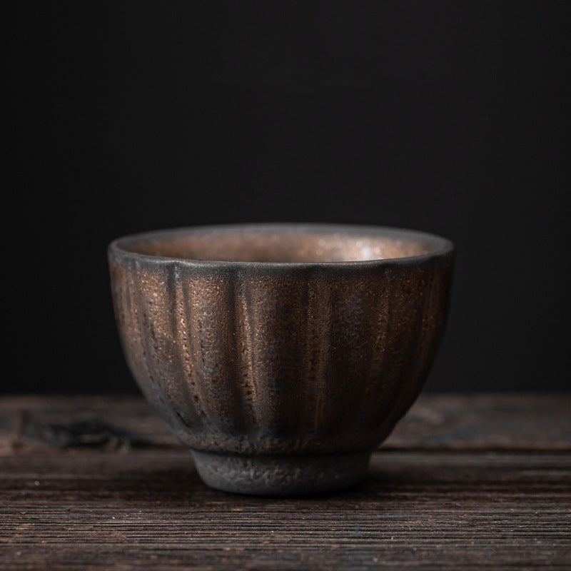 Tasse à thé Kung Fu en céramique avec feuille de lotus et fleur, 110 ml