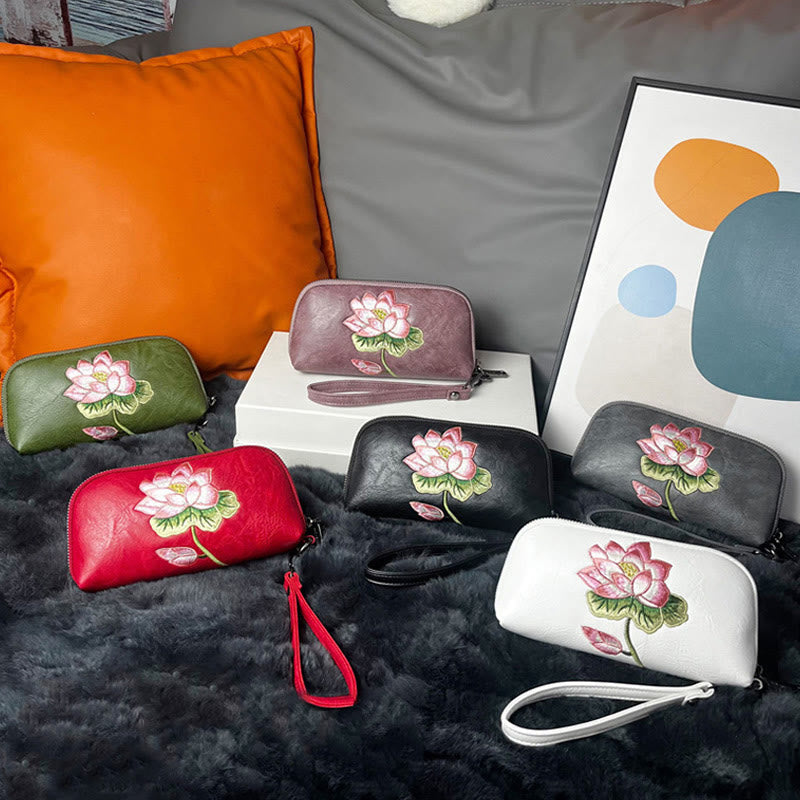 Sac à main brodé Lotus Su | Pureté spirituelle et élégance