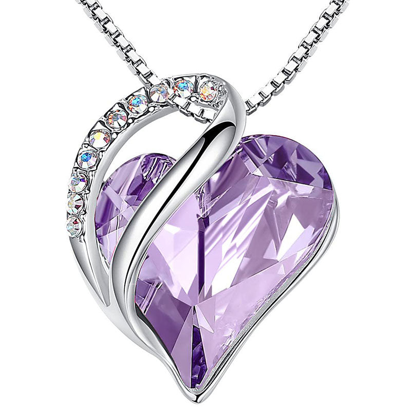 Collier pendentif d'énergie de guérison avec pierre de naissance en forme de cœur d'amour