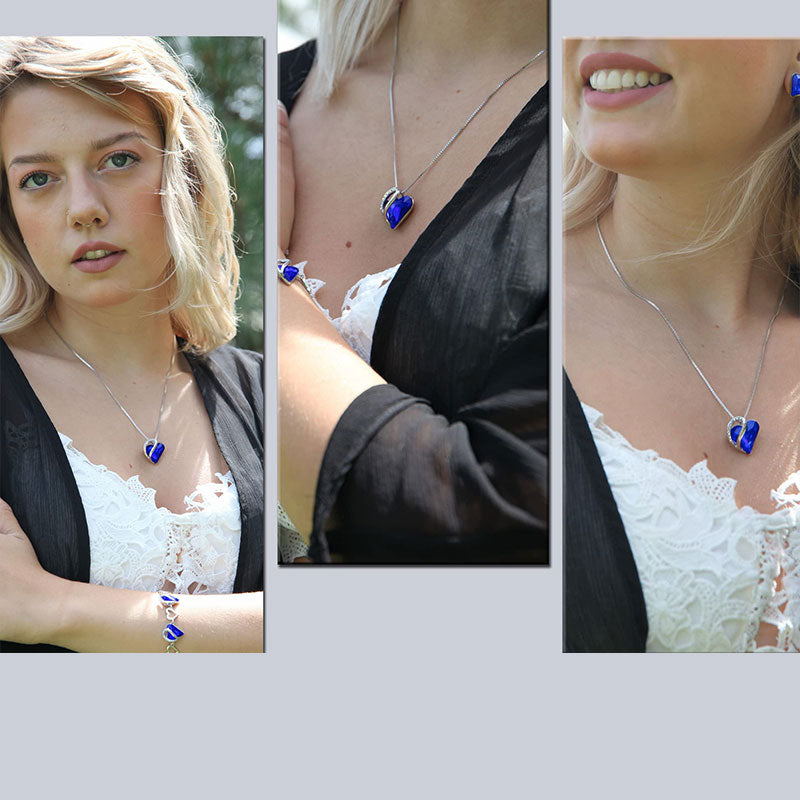 Collier pendentif d'énergie de guérison avec pierre de naissance en forme de cœur d'amour