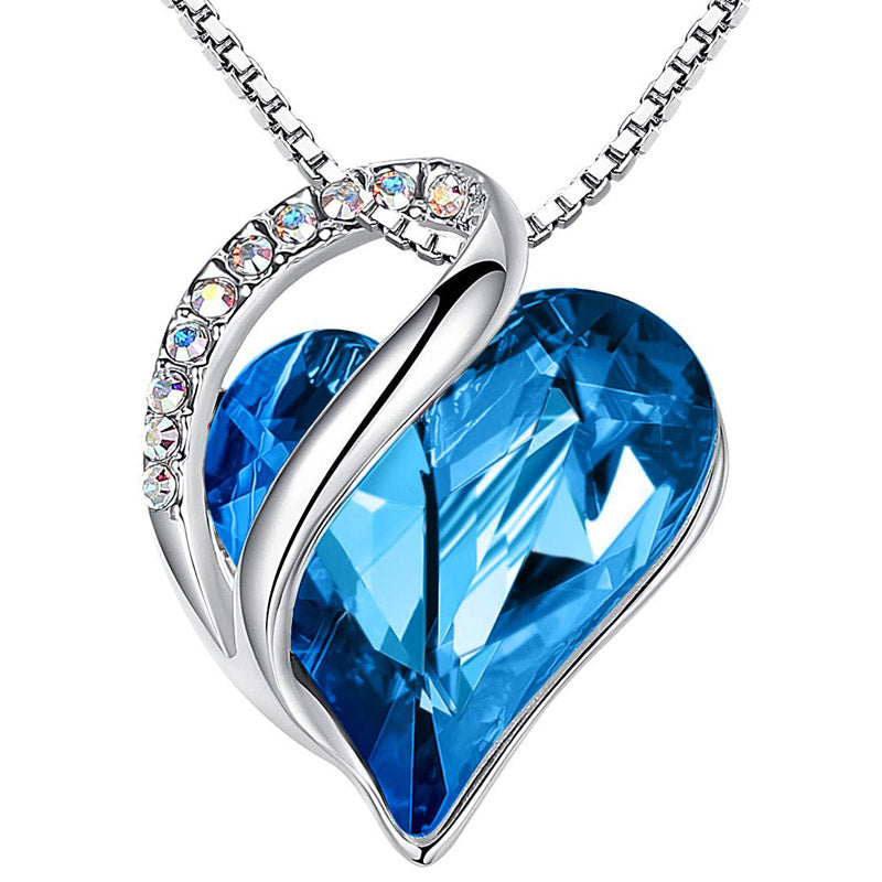Collier pendentif d'énergie de guérison avec pierre de naissance en forme de cœur d'amour