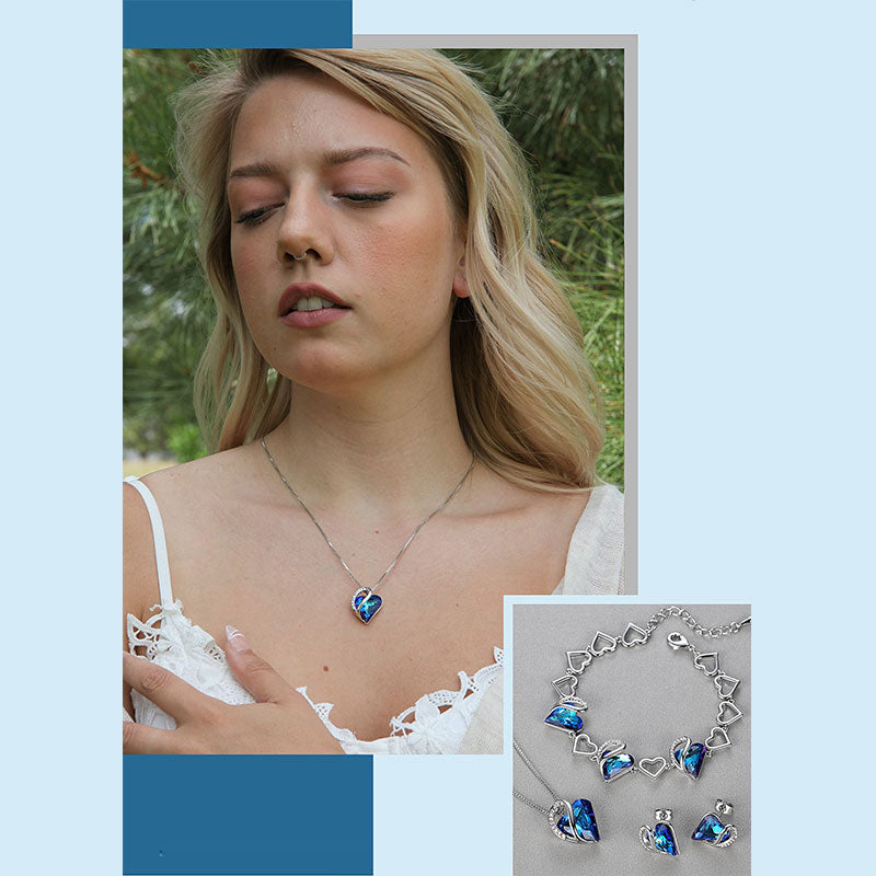Collier pendentif d'énergie de guérison avec pierre de naissance en forme de cœur d'amour
