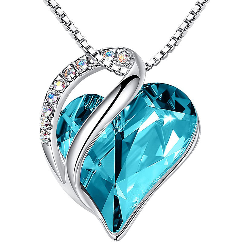 Collier pendentif d'énergie de guérison avec pierre de naissance en forme de cœur d'amour