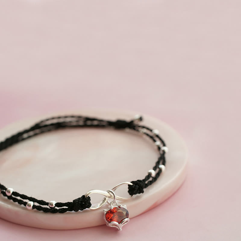 Bracelet de cheville spirituel en fil rouge avec cœur et infini pour la protection