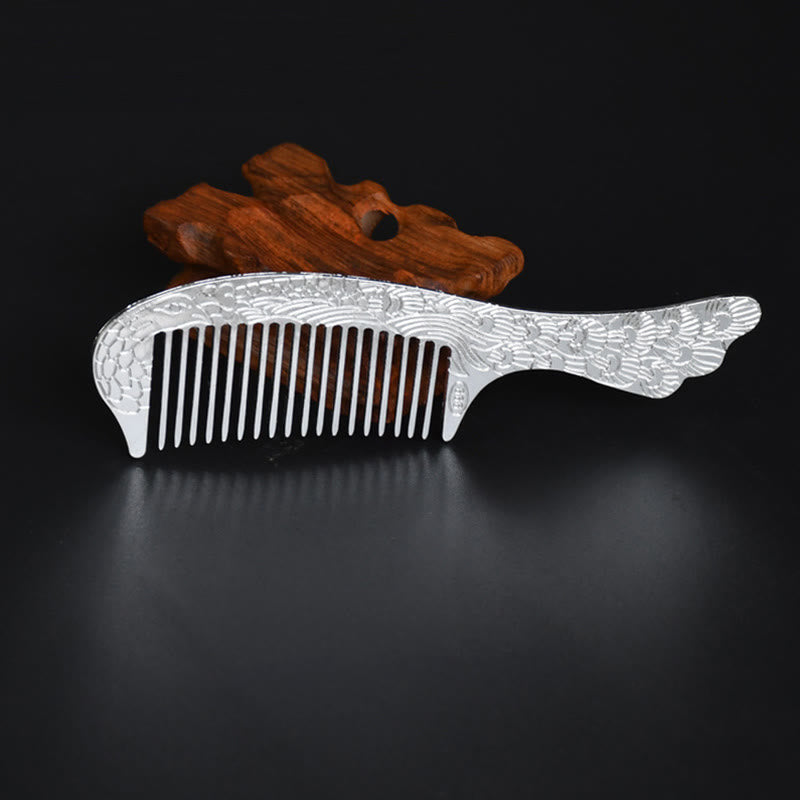 Peigne en alliage d'or Lucky Dragon Phoenix pour la protection et la force